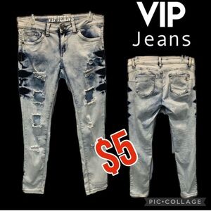 $5 item/Bleach Washed Distressed Skinny vip Jeans